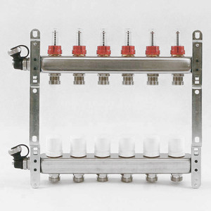 Коллекторная группа Uni-Fitt 1"х3/4" 6 выходов с расходомерами и термостатическими вентилями (450I4306)