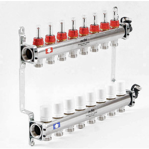 Коллекторная группа Uni-Fitt 1"х3/4" 8 выходов с расходомерами и термостатическими вентилями (450I4308)