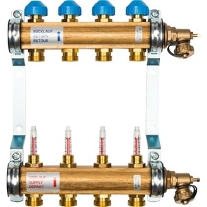 фото Коллекторная группа watts ind hkv/t-4 1''-3/4'' с расходомером 4 выходов (10004198)