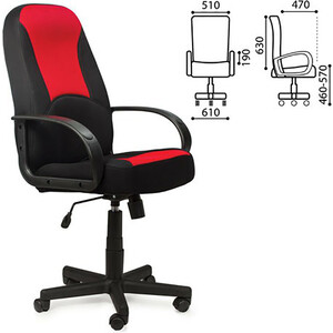 Кресло офисное Brabix City EX-512 ткань черная/красная TW (531408)