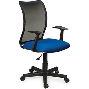 Кресло оператора Brabix Spring MG-307 с подлокотниками синее/черное TW (531404) кресло brabix balance mg 320 с подлокотниками черное 531831