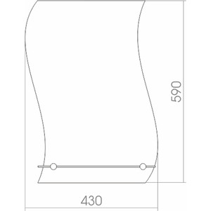 фото Зеркало mixline волна 43х59 с полкой (4620001980314)