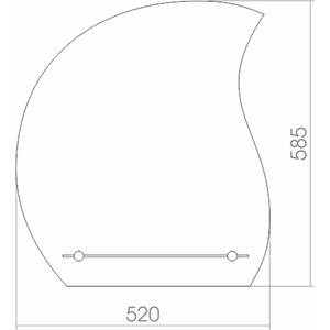 фото Зеркало mixline нептун 52х58,5 с полкой (4620001980734)
