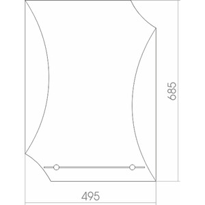 фото Зеркало mixline парус 49,5х68,5 с полкой (4620001980789)