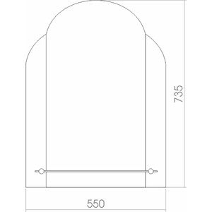 фото Зеркало mixline прохлада 55х73,5 с полкой (4620001980857)