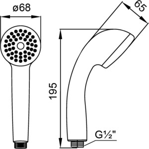 Ручной душ Milardo 1 режим (1401F68M18)