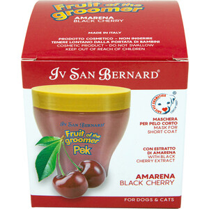 Маска Iv San Bernard Fruit of the Grommer Black Cherry Mask for Short Coat восстанавливающая с протеинами шелка для короткой шерсти животных 250 мл - фото 2
