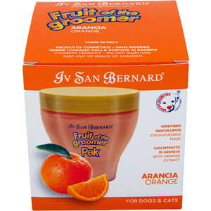 Маска Iv San Bernard Fruit of the Grommer Orange Strengthening Mask укрепляющая с силиконом для слабой выпадающей шерсти животных 250 мл - фото 2
