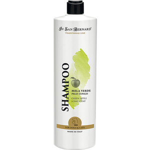 Шампунь Iv San Bernard Traditional Line Plus Shampoo Green Apple Long Coat SLS Free для длинной шерсти животных 1 л - фото 1