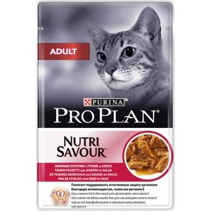 

Паучи PRO PLAN Nutri Savor Adult Cat Chunks Duck in Gravy кусочки в соусе с уткой для кошек 85 г (12342770), Nutri Savor Adult Cat Chunks Duck in Gravy кусочки в соусе с уткой для кошек 85 г (12342770)