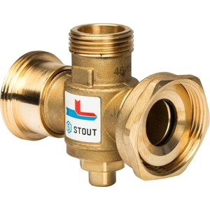 Смесительный клапан STOUT термостатический G 1 1/2 ВР G 1 1/2 НР G 1 ВР 70°С (SVM-0050-327008)