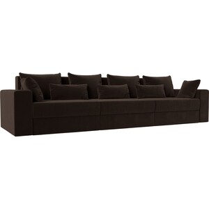 Диван-еврокнижка Мебелико Майами Long микровельвет коричневый кровать мебелико ларго микровельвет коричневый