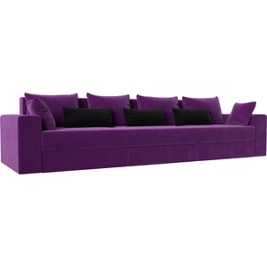 Диван-еврокнижка Мебелико Майами Long микровельвет фиолетовый фиолетовый/черный кровать мебелико принцесса микровельвет фиолетовый