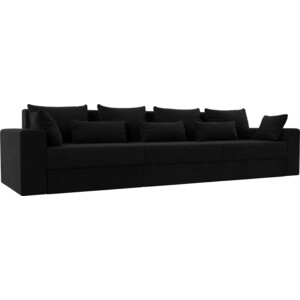 Диван-еврокнижка Мебелико Майами Long микровельвет черный диван еврокнижка мебелико венеция микровельвет