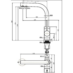 Смеситель для кухни Paulmark Essen под фильтр, антрацит (Es213011-401)
