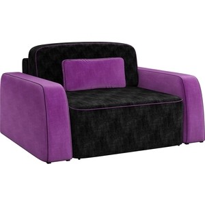 Кресло АртМебель Гермес микровельвет черный/фиолетовый.