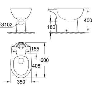 Унитаз (чаша) Grohe Bau Ceramic (39428000)