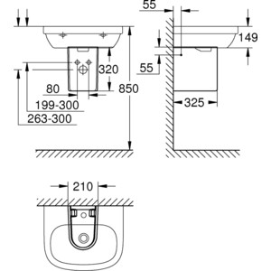 фото Полупьедестал для мини раковин grohe euro ceramic (39325000)