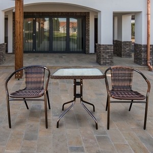 фото Комплект мебели afina garden tlh-037br2/060sr-60x60 brown 2pcs