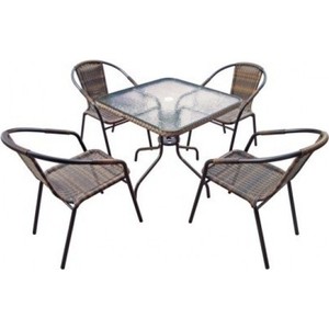 

Комплект мебели Afina garden Николь 2B TLH-037B/080SR-80x80 Brown 4Pcs, Николь 2B TLH-037B/080SR-80x80 Brown 4Pcs