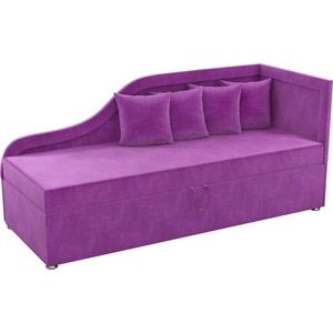 Детский диван Мебелико Дюна микровельвет фиолетовый правый угол