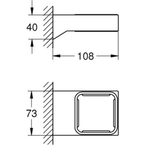 фото Запасной держатель мыльницы или стакана grohe selection cube для стакана, мыльницы, дозатора (40865000)