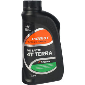 Масло моторное PATRIOT HD SAE 30 4Т TERRA G-Motion 1л (850030400) масло моторное минеральное sae 30 patriot supreme hd 0 592 л 850030629