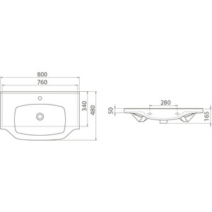 фото Раковина мебельная cerastyle классик 80 (081200-u-01)