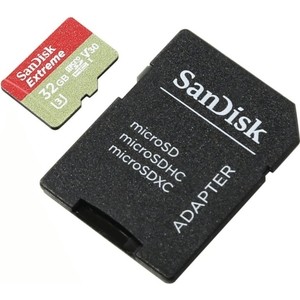 

Карта памяти Sandisk Extreme microSDHC 32GB 100MB/s A1 C10 V30 UHS-I U3 (SDSQXAF-032G-GN6AA), Extreme microSDHC 32GB 100MB/s A1 C10 V30 UHS-I U3 (SDSQXAF-032G-GN6AA)