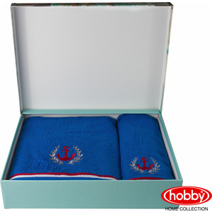 

Набор из 2 полотенец Hobby home collection Maritim с вышивкой (50x90/70x140) синий (1501001400), Maritim с вышивкой (50x90/70x140) синий (1501001400)