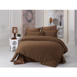 фото Комплект постельного белья karna 2-х сп, бамбук, perla коричневый (814/char005)
