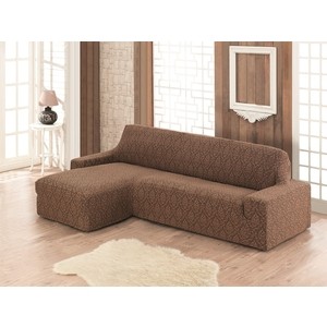 фото Чехол на диван угловой левосторонний karna milano коричневый (2913/char002)