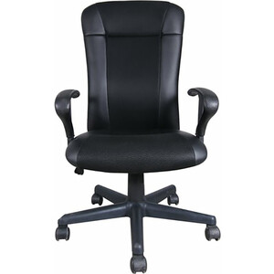 Кресло оператора Brabix Optima MG-370 с подлокотниками экокожа/ткань черное (531580) кресло brabix stream mg 314 без подлокотников пятилучие серебристое экокожа черное 532077