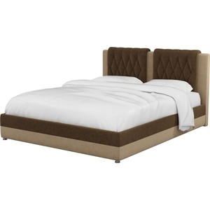 Интерьерная кровать АртМебель Камилла микровельвет коричнево-бежевый кресло кровать артмебель берли велюр бежевый