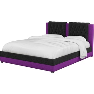 Интерьерная кровать Мебелико Камилла микровельвет черно-фиолетовый кровать двуспальная мебелико герда микровельвет фиолетовый