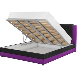 Интерьерная кровать АртМебель Камилла микровельвет черно-фиолетовый