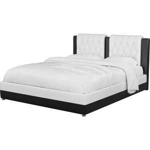Интерьерная кровать АртМебель Камилла эко-кожа бело-черный