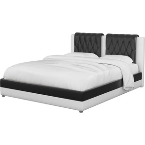 Интерьерная кровать АртМебель Камилла эко-кожа черно-белый кровать артмебель лотос эко кожа белый