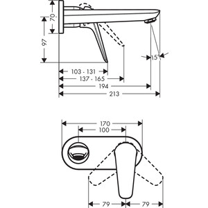 фото Смеситель для раковины hansgrohe novus для механизма 13622180, хром (71127000)