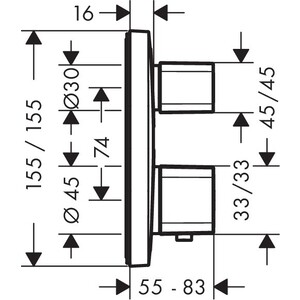 Термостат для душа Hansgrohe Ecostat E iBox Universal с механизмом, хром (15707000, 01800180)