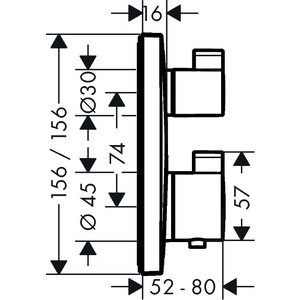 Термостат для душа Hansgrohe Ecostat Square с механизмом, хром (15712000, 01800180)