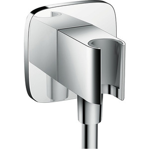 Шланговое подключение Hansgrohe FixFit Wall E с держателем для душа (26485000) шланговое подключение hansgrohe fixfit wall square белый матовый 26455700