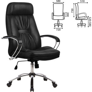 Кресло офисное Метта LK-7CH кожа хром черное ш/к 84980