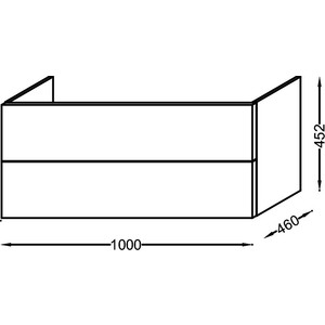 фото Тумба под раковину jacob delafon vox 100 белая, правая (eb2076-r1-n18)