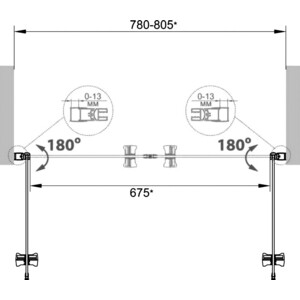 фото Душевая дверь cezares eco b-2 80x190 прозрачная, хром (eco-o-b-2-80-c-cr)