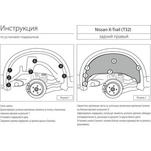 Подкрылок задний правый Rival для Nissan X-Trail T32 (2015-н.в.), штатный крепеж, 44109002 для Nissan X-Trail T32 (2015-н.в.), штатный крепеж, 44109002 - фото 3
