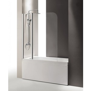 Шторка для ванны Cezares Eco V-11 120х140 прозрачная, хром (ECO-O-V-11-120/140-C-Cr) душевая дверь belbagno uno 60х185 рифленое punto хром uno b 2 60 p cr