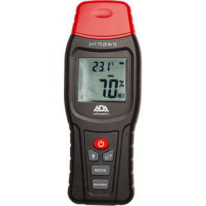 Измеритель влажности и температуры контактный ADA ZHT 70 для древесины, стройматериалов