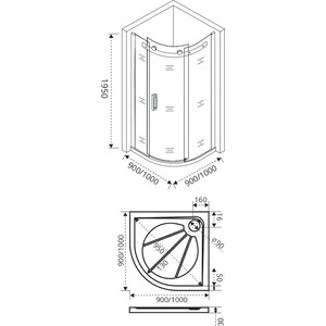 Душевой уголок Good Door Altair R 100x100 прозрачный, хром (R-100-C-CH)