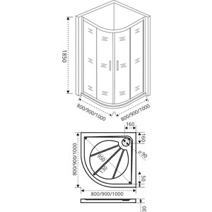 Душевой уголок Good Door Latte R 80x80 прозрачный, хром матовый (R-80-C-WE)
